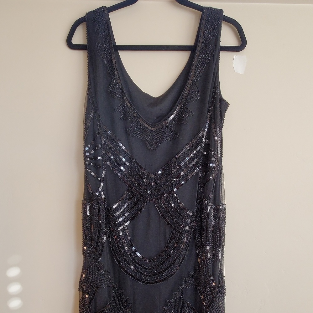 Black Bead and Sequin dress